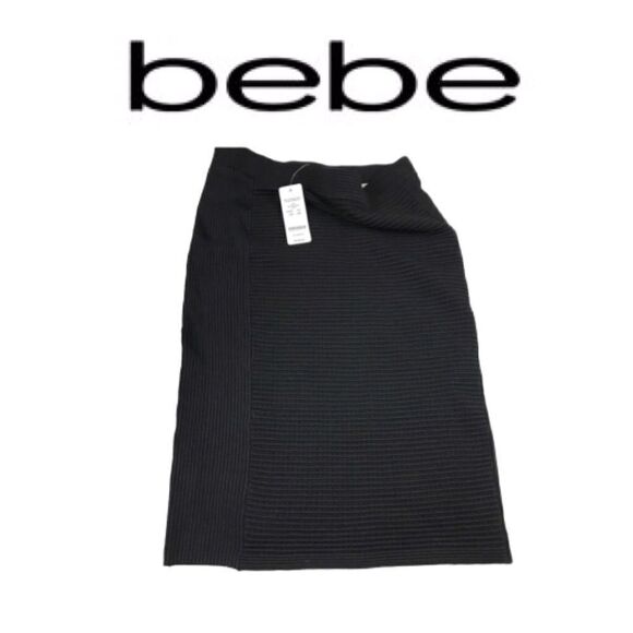 NWT Bebe Black Gorgeous Skirt. Sz M - Picture 1 of 4